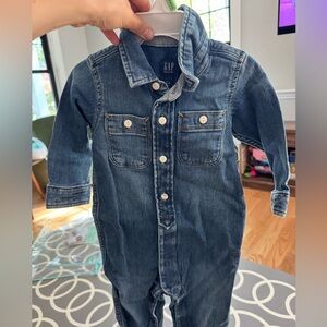 GAP Blue Denim Baby Romper 12-18 months